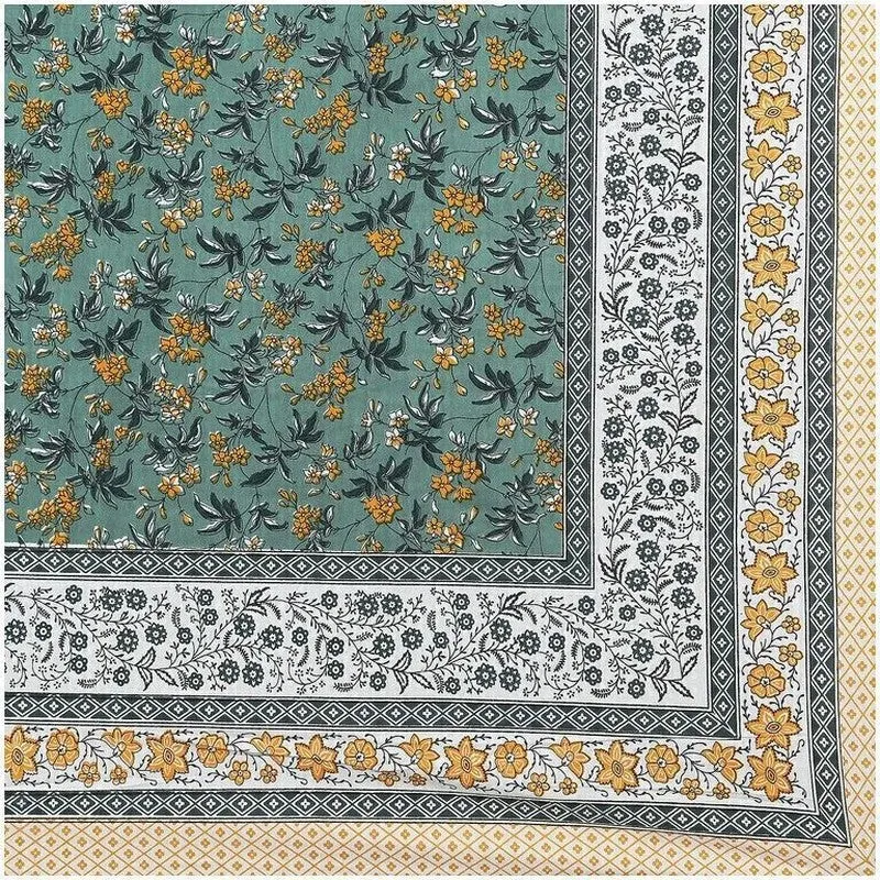 Florava Cotton Bedsheet (Green,White) - 240 TC media 7