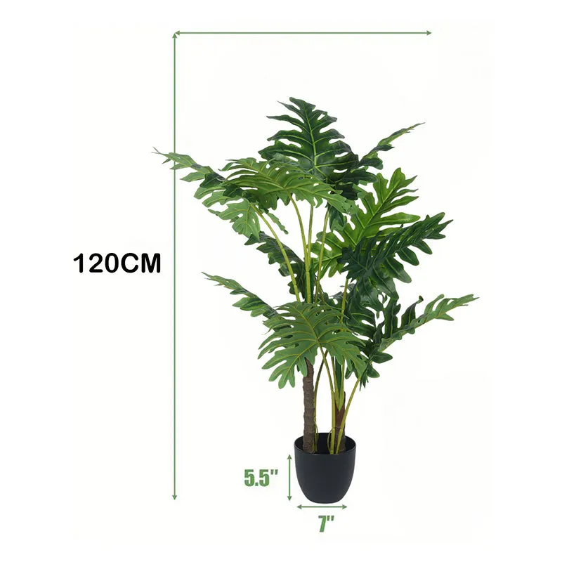 Botan Artificial Chestnut Plant With Black Plastic Pot - 4 Feet media 6