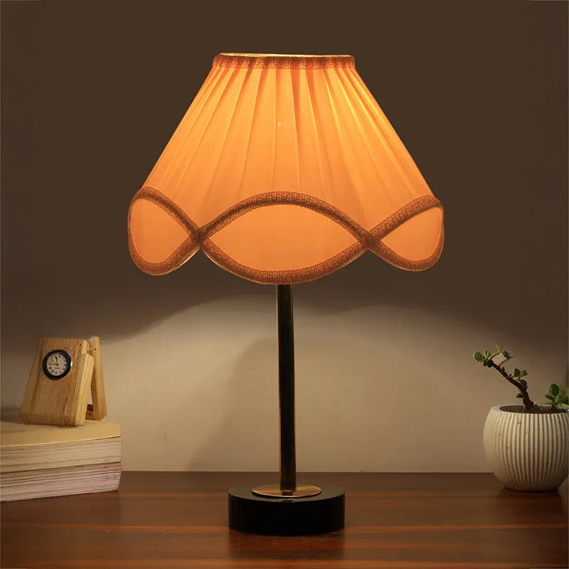 Valencia Rodin Wooden Table Lamp - OffWhite,Gold,Black media 1