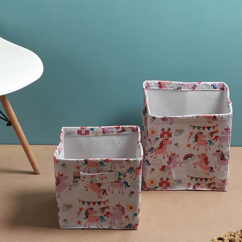 Unicorn Laundry Basket - Set Of Two media 3