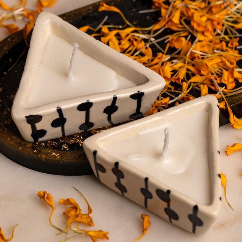Cheese Crust Jasmine Scented Candle - Set Of Two media 4