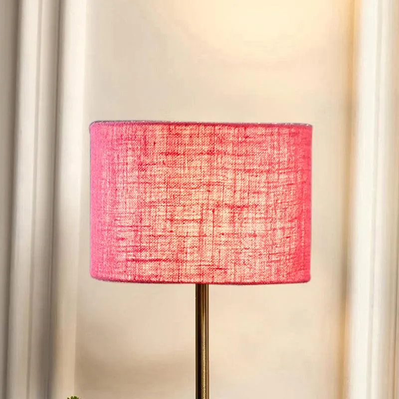 Loft Gleam Jute & Metal Table Lamp (Drum) - Pink,Gold media 3