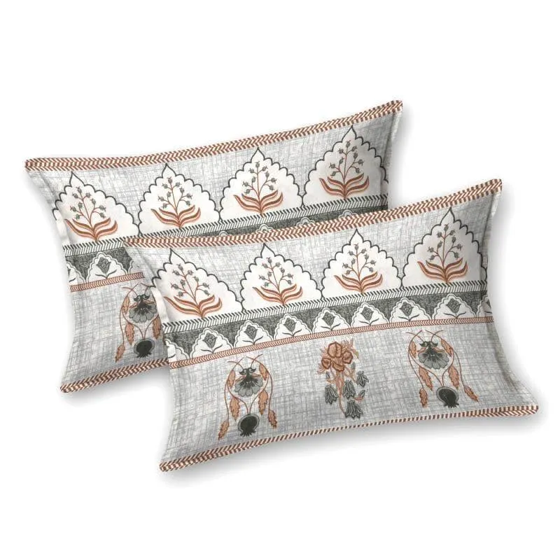 Mustafa Printed Cotton Bedsheet (Grey) - 240 TC media 4