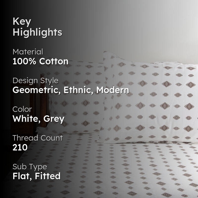 Swayam White Divinity Cotton Bedsheet - 210 TC media 2