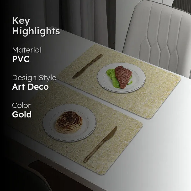 Arvane Golden Rectangle PVC Table Mats - Set Of Two media 2