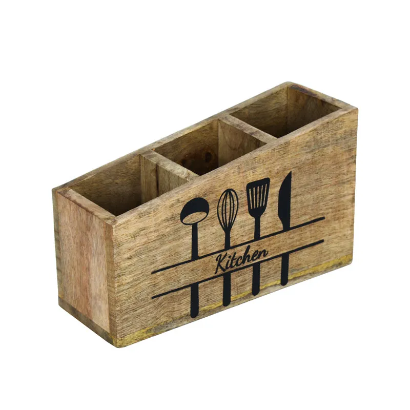 Bavya Wooden Cutlery Holder media 4