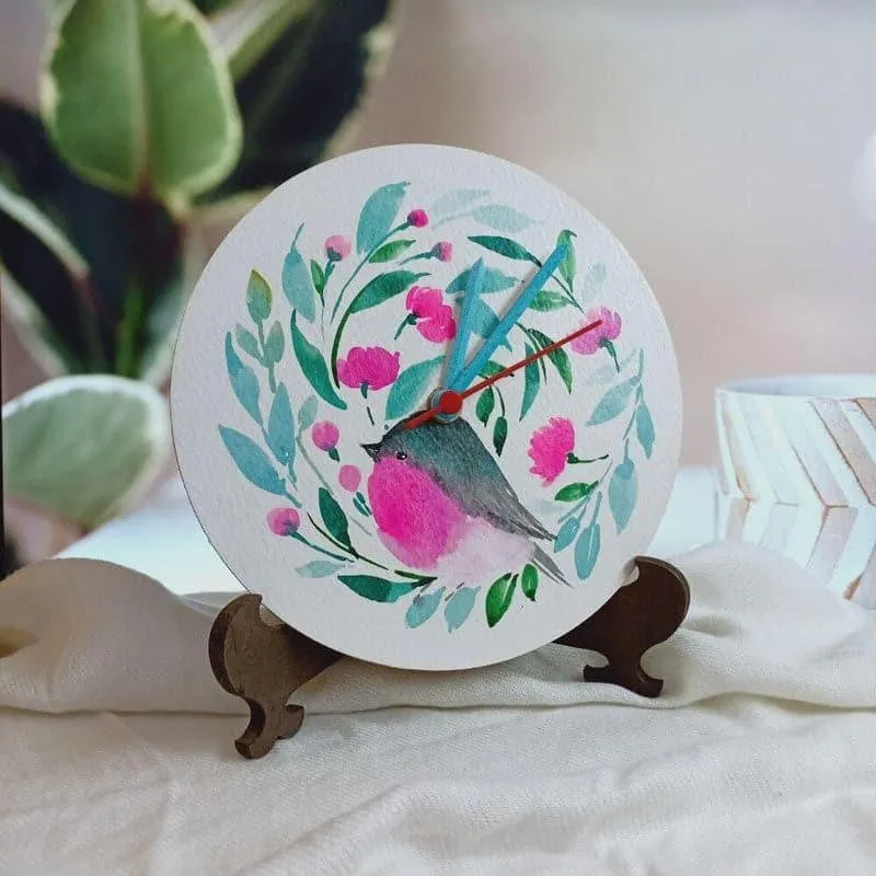 Garipa Flora Handpainted Table Clock media 1