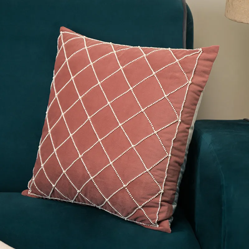 Jewel Grid Embroidered Cushion Cover media 4