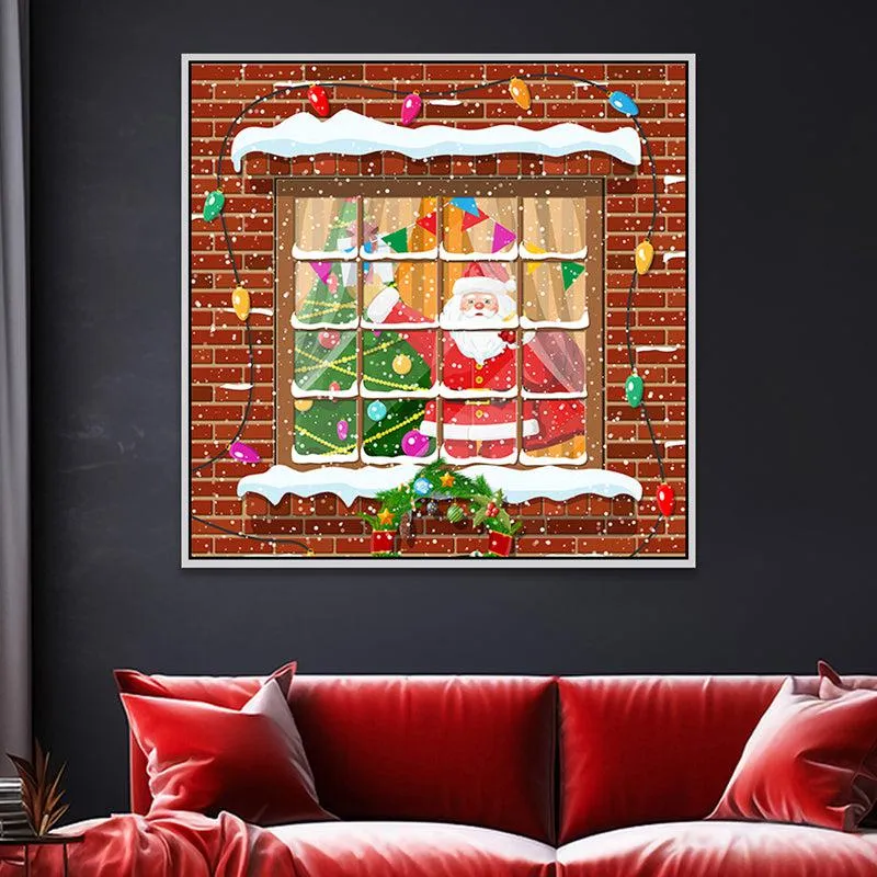 Santa Festive Arrival Wall Painting media 4