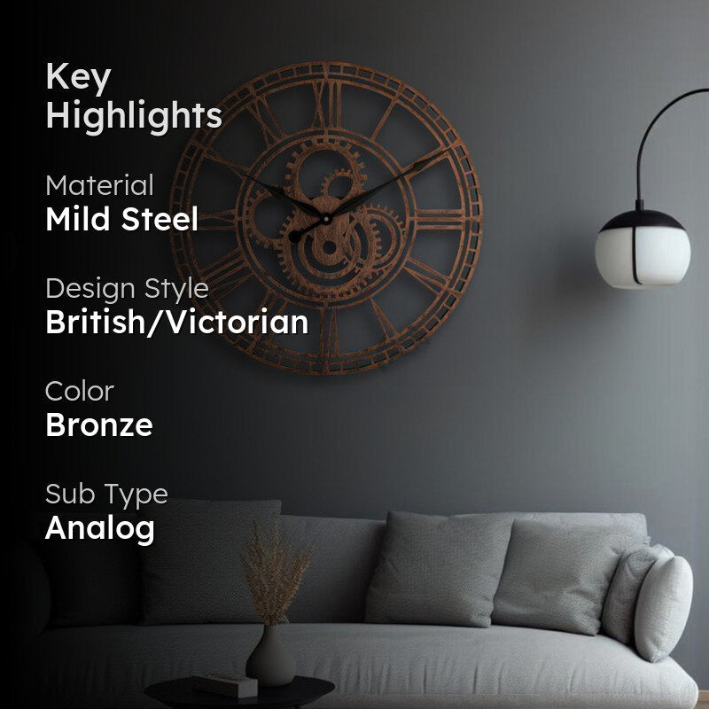 Shadow Silent Wall Clock - Bronze media 2