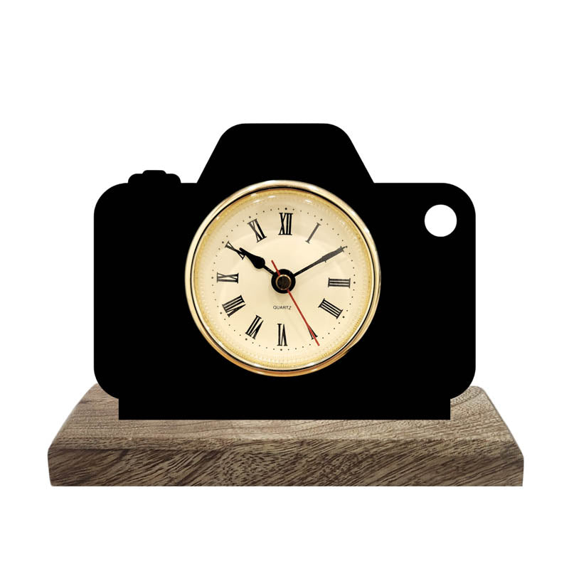 Time Frame Iron & Mango Wood Table Clock media 3