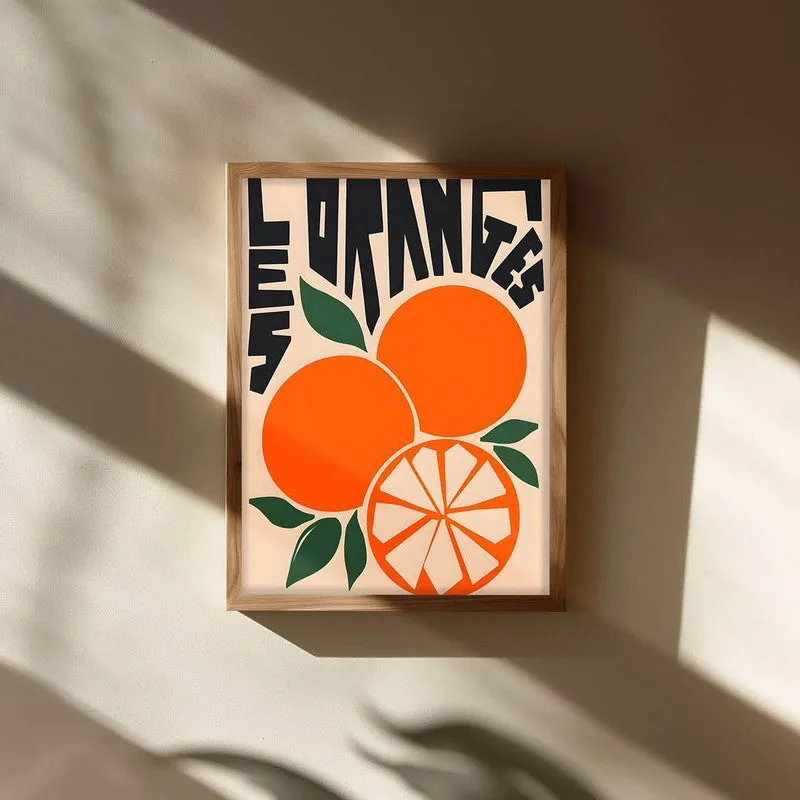 Orange Citrus Archival Canvas Wall Art - Brown media 3