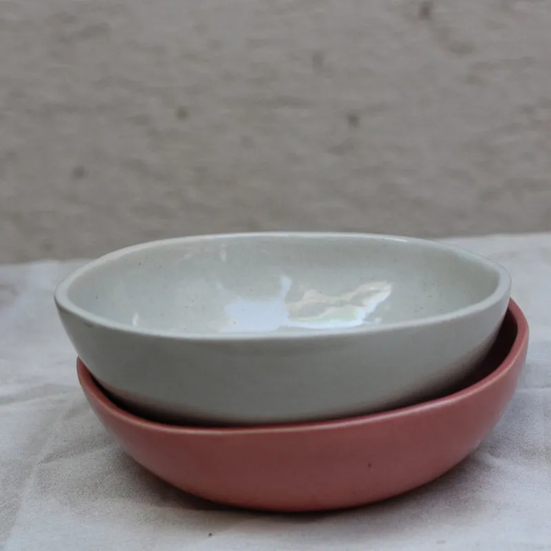Malkan Ivory & Pink Serving Bowl (500 ML) - Set of Two media 1