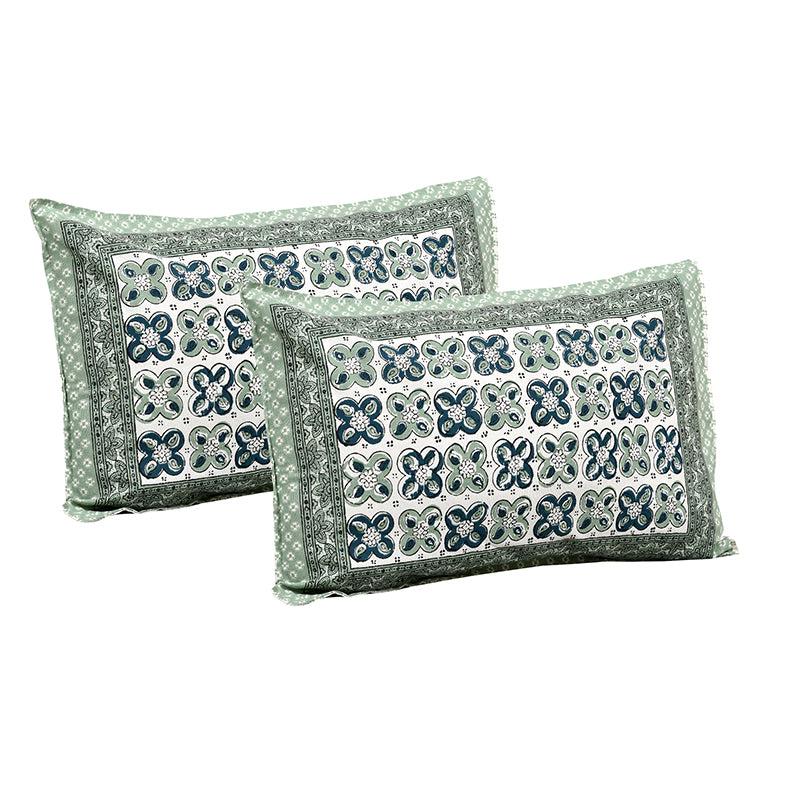 Murti Ethnic Cotton Bedsheet (Green) - 180 TC media 4