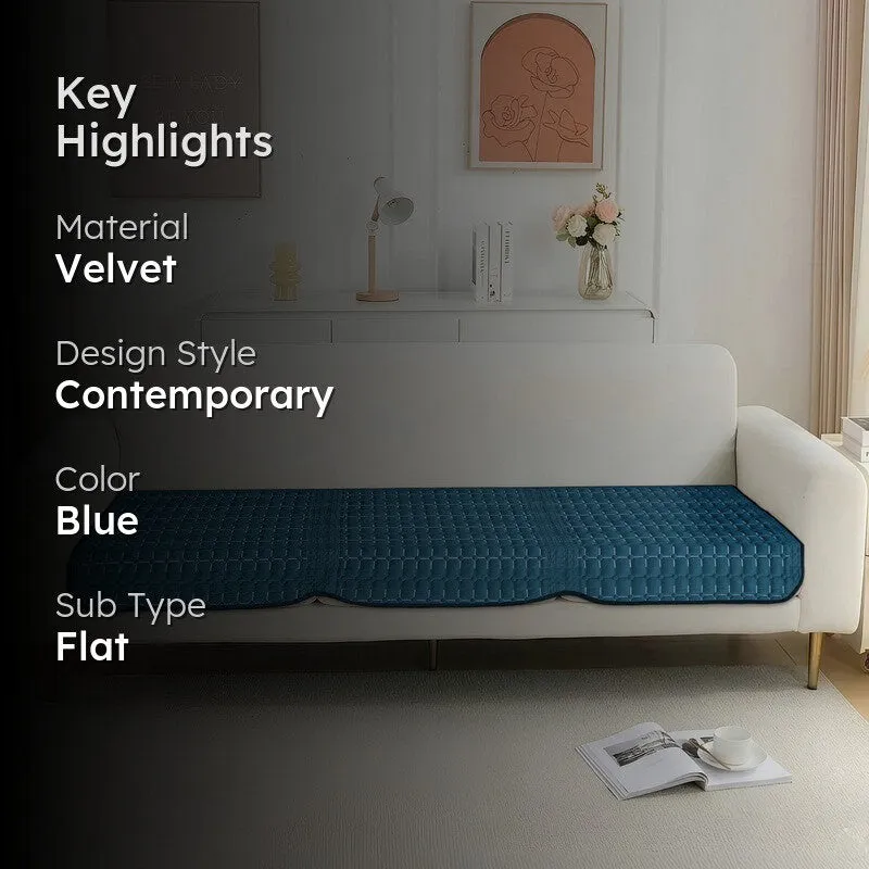 GeoWeave Velvet Sofa Cover - Blue media 2