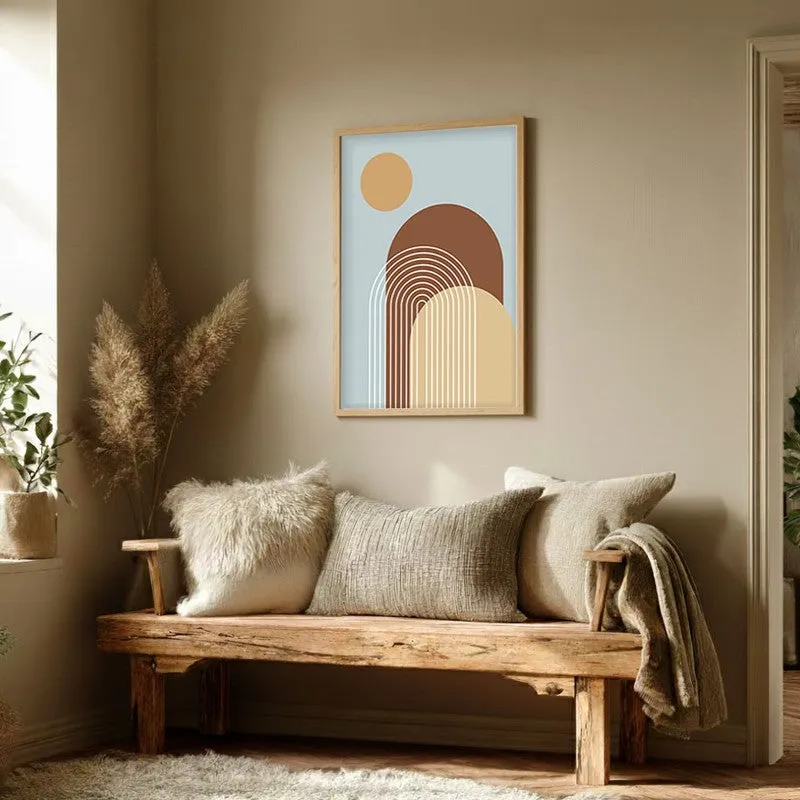 Rhythm Lines Canvas Wall Painting With Brown Frame media 3