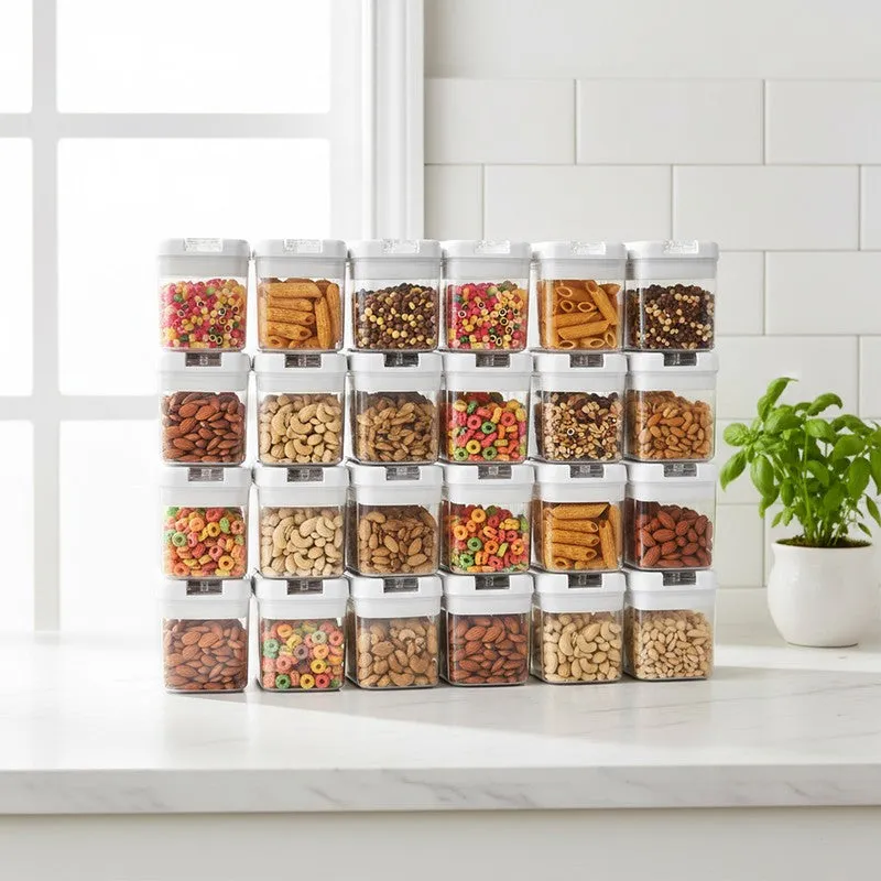 Snaplock Store Bloom Air Tight Container (White/500 mL Each) - Set of Twenty Four media 1