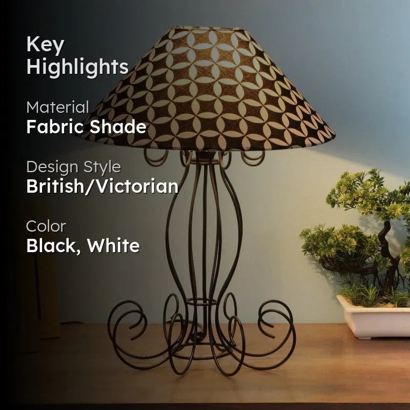Tatania Kaito Fabric Table Lamp - Black,White media 2