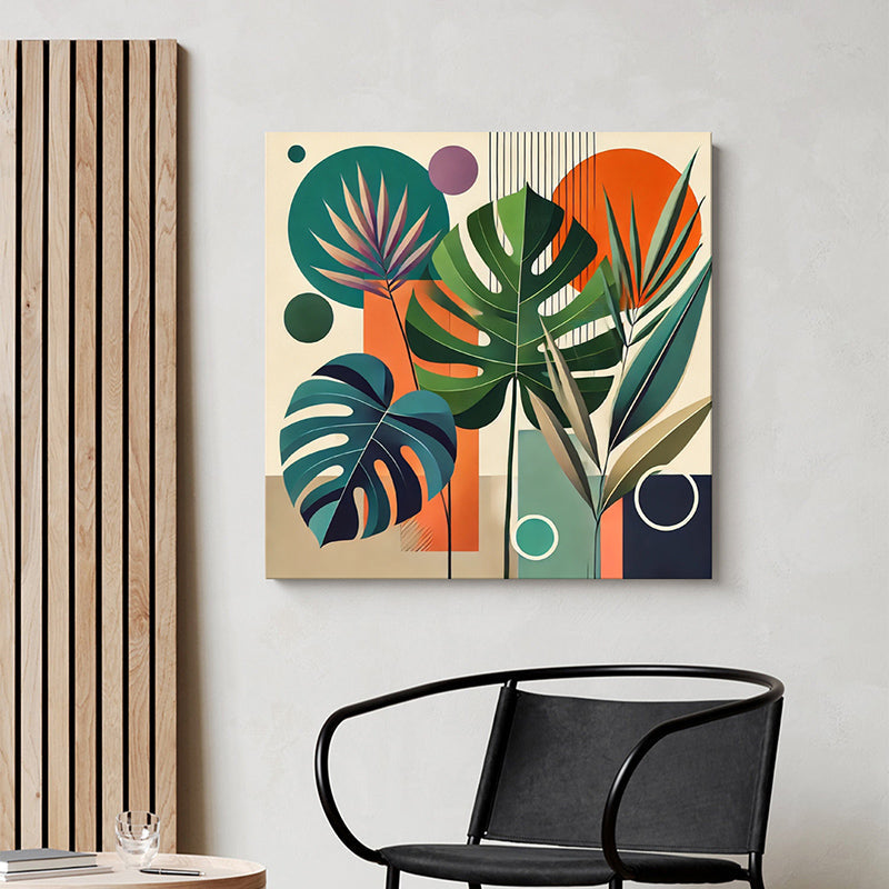 Geometric Botanical Art Wall Painting