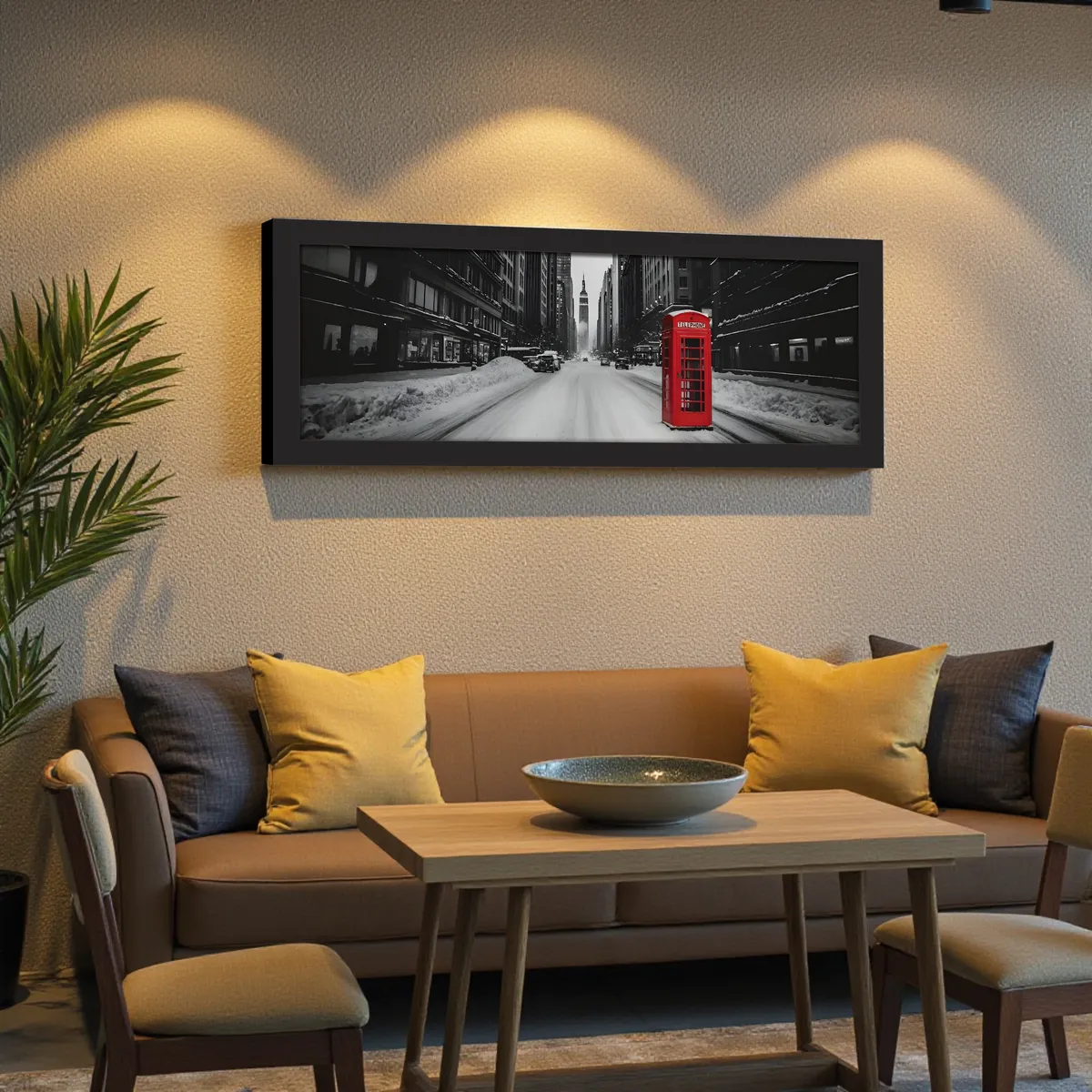 Scarlex Iconic Red Telephone Booth Wall Painting With Frame media 5