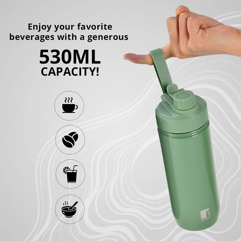Bergner Walking Sipmate Thermosteel Hot And Cold Flask (Green) - 530 mL media 6