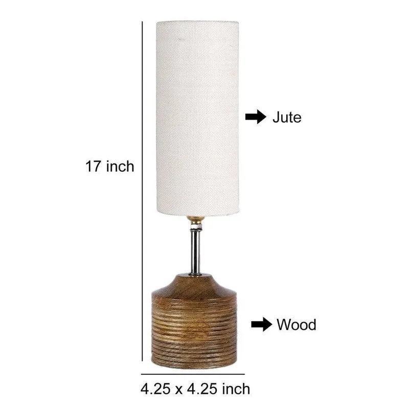 Woody Fabric Table Lamp - White,Brown media 9