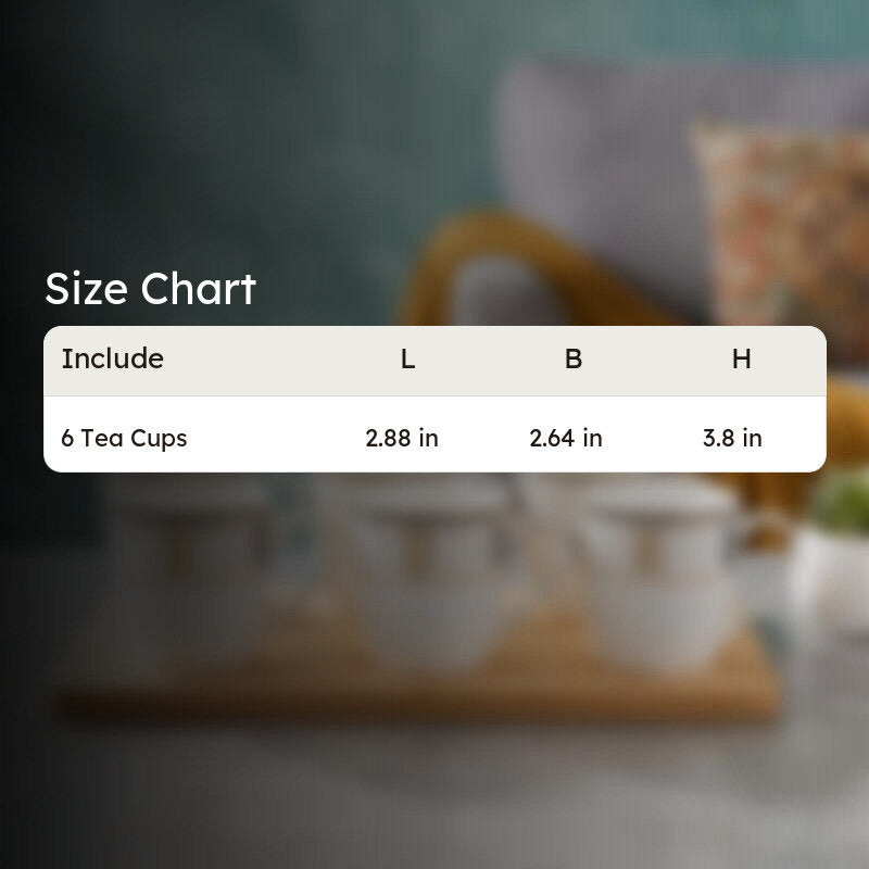 Cozy Bone China Tea Cup (180 mL Each) - Set Of Six media 7