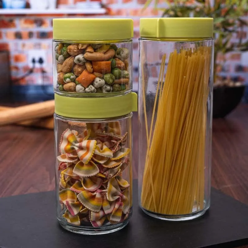 Ginxo Storage Jar (1000 mL/600 mL/300 mL) - Set Of Three media 1