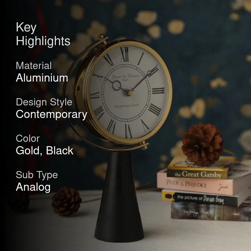 Tower Trove Aluminium Table Clock - Black media 2