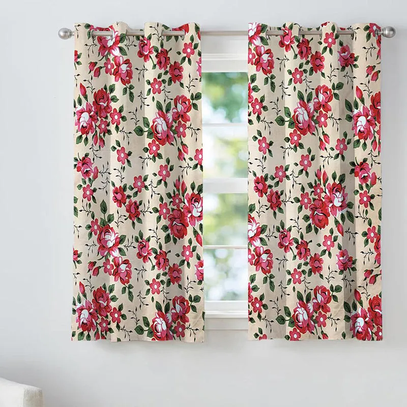 Rose Dawn Cotton Curtain - Set Of Two media 1