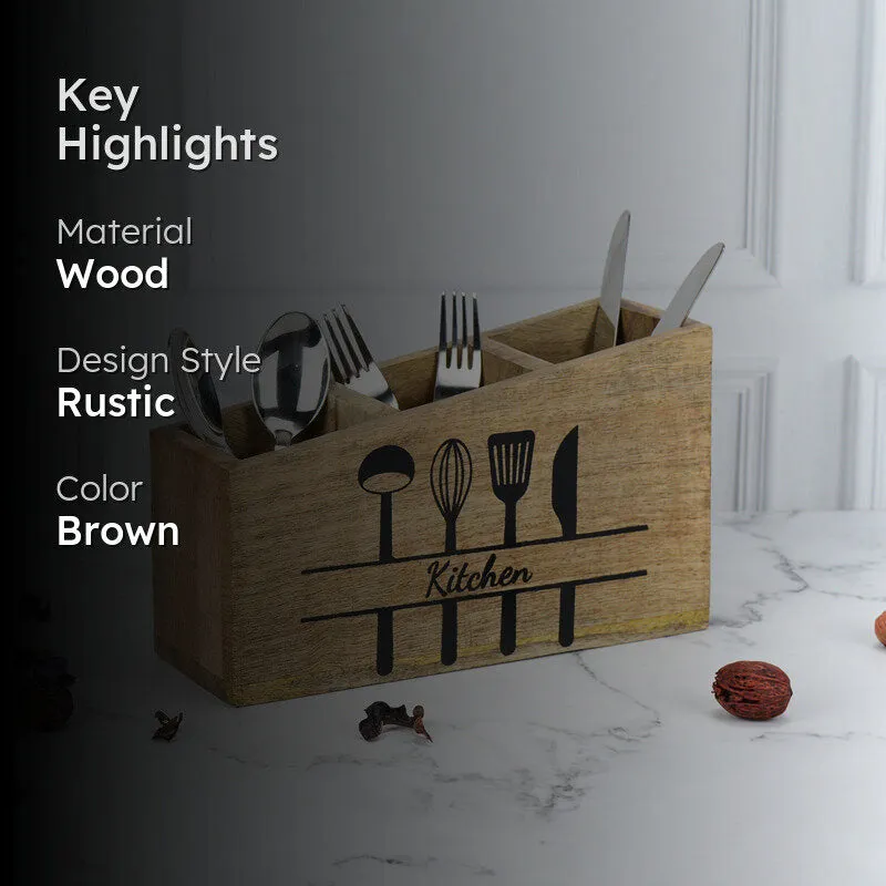Bavya Wooden Cutlery Holder media 2