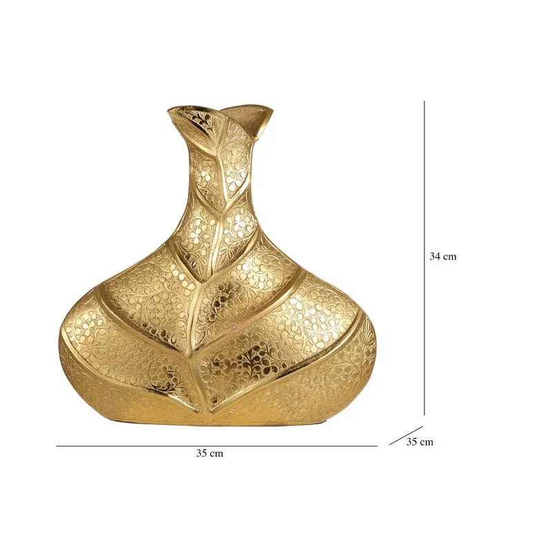 Leafara Aluminium Vase - Gold media 7