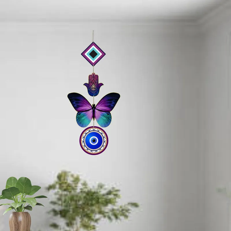Butterfly Nazar I Polyester & MDF Wall Hanging - 1