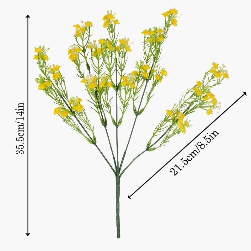 Aurevine Artificial Silk Faux Flowers With Pot (Yellow,1.16 feet) - Set Of Two media 7
