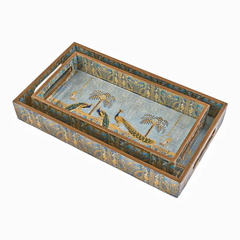 Chitramayi Wood Serving Tray (Medium & Small) - Set Of Two media 4