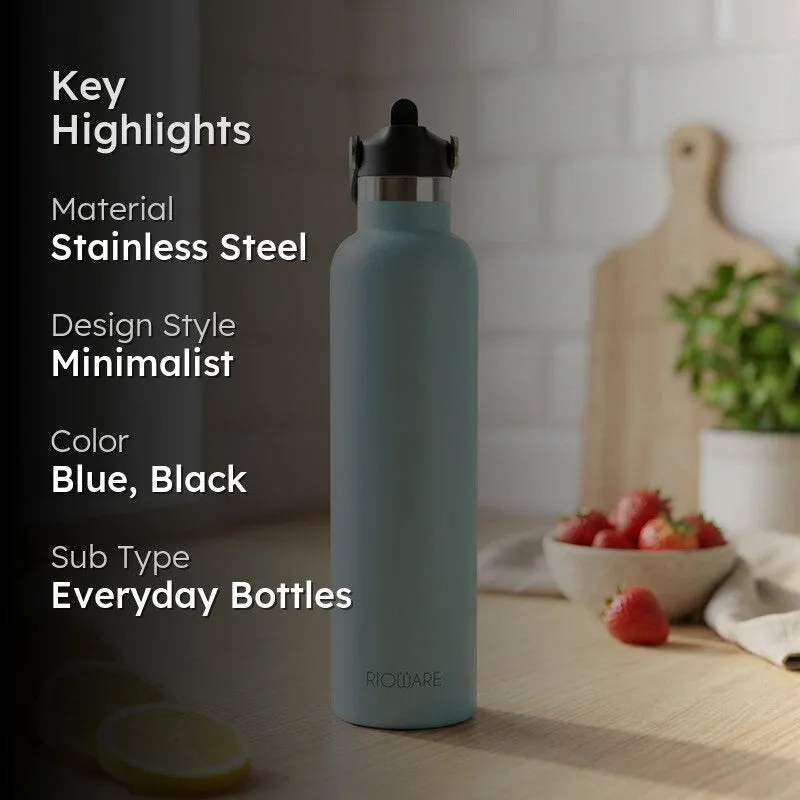Rioware Flowra Water Bottle (Blue & Black) - 1000 ML media 2