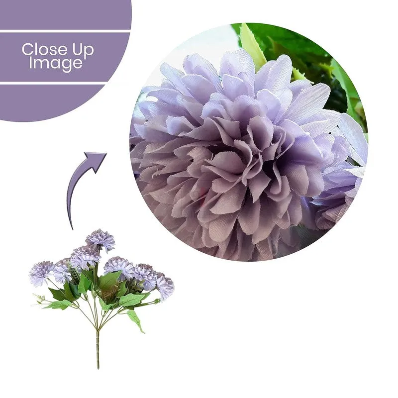 Hortensia Chrysanthemum Silk Floral Stick - Purple media 6