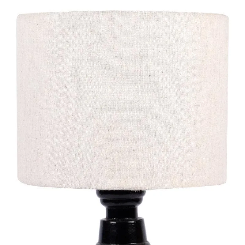 Urbane Baxter Fabric Table Lamp - White,Black media 4