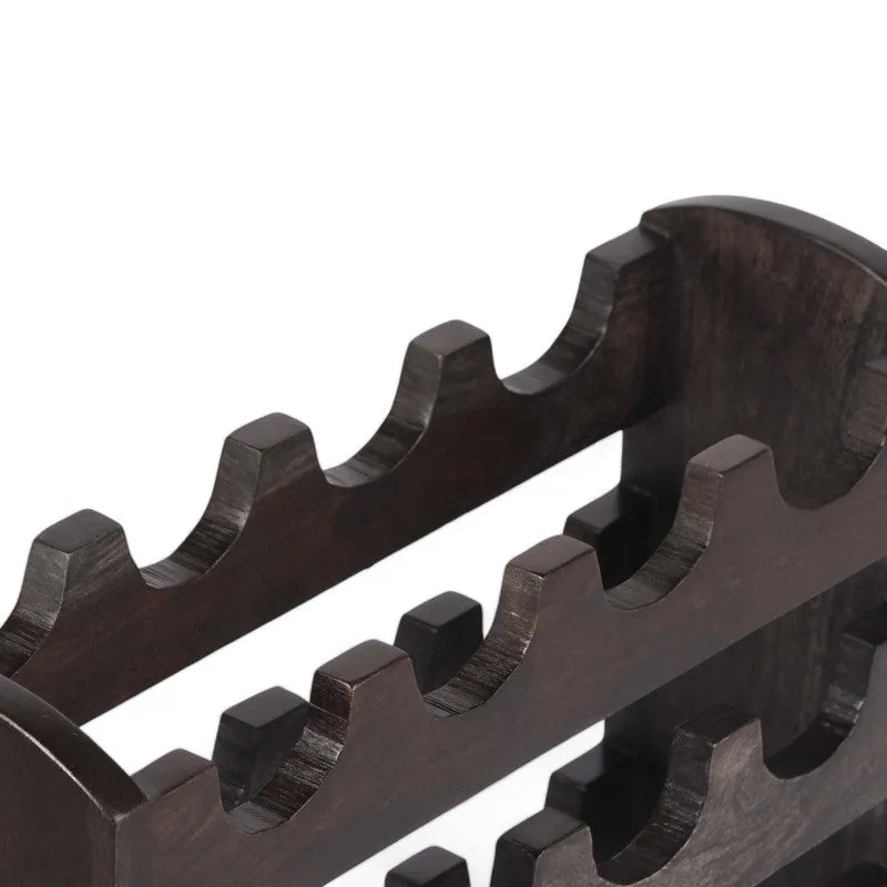 Yverox Sheesham Wooden Wine Rack - Black media 5