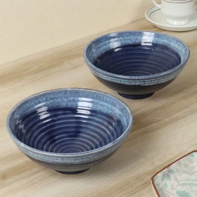 Hostella Table Serving Bowl (Blue,700 mL Each) - Set Of Two media 1