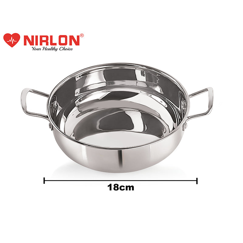 Nirlon Steel Kadhai - 1100 mL/7 Inches media 6