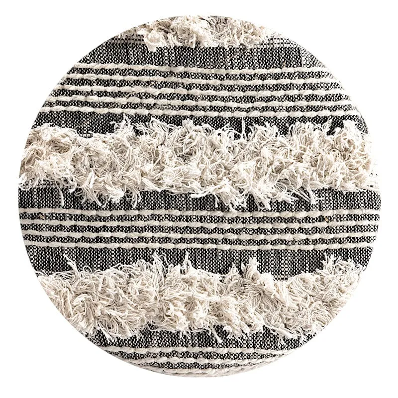 Everix Acacia Wooden Ottomans - Grey media 5
