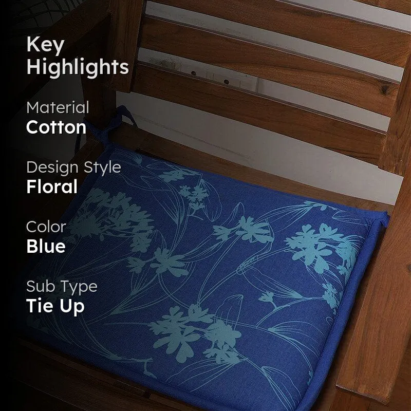Spring Garden Floral Chair Pad (Blue) - Set Of Two media 2