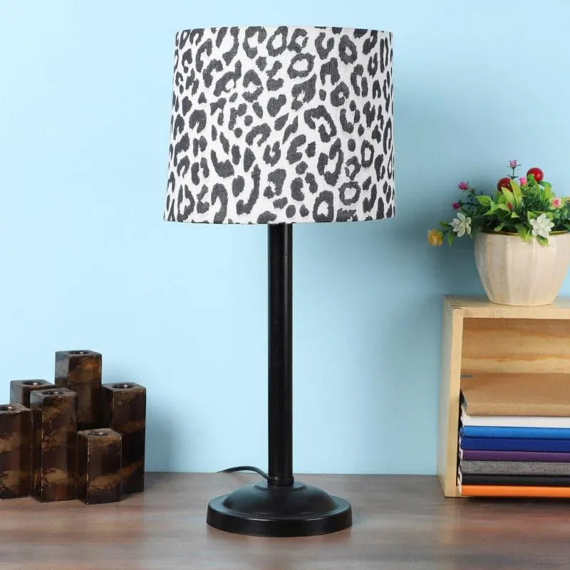 Leopard Hide Monroe Fabric Table Lamp - Black,White media 3