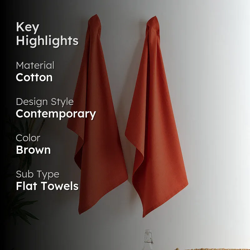Sophistitch Solid Cotton Kitchen Towel (Terracotta Red) - Set Of Two media 2