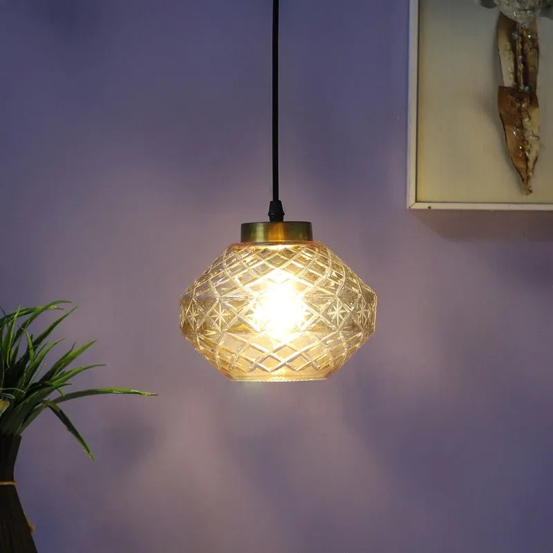 Vintage Style Texured Glass Ceiling Lamp media 4