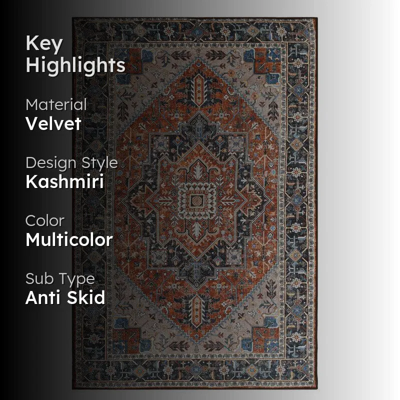 Jahan Velvet Rectangle Anti-Skid Carpet media 2