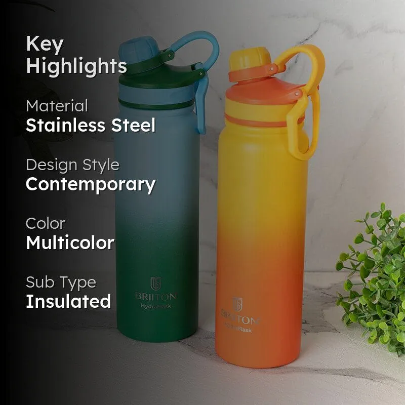 Serene Sip Hot & Cold Thermos Water Bottle (Green & Yellow, 800 mL Each) - Set Of Two media 2