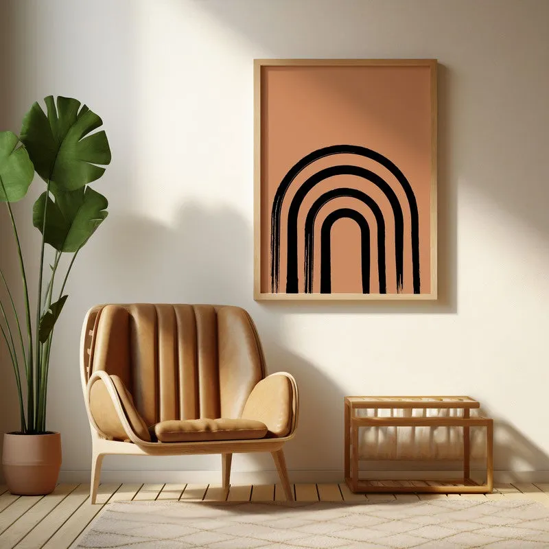 Linear Zen Canvas Wall Painting With Brown Frame media 6