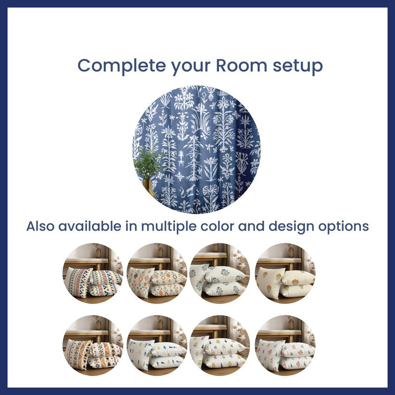 Urban Space Softiq Blue Cotton Cushion Cover Set - Set of Three media 5